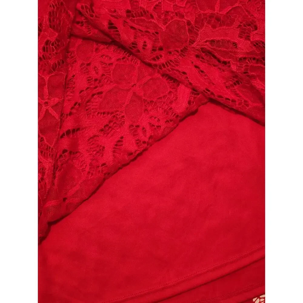 LulaRoe Lucy Skirt, Small, Red/Blue, Lace Overlay NWT